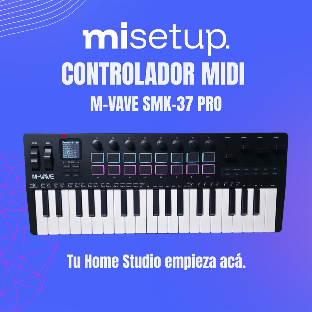 Controlador Midi M-VAVE SMK37 Pro Black